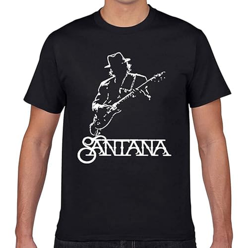 Photo de AmAirArT Nbhnb Tops T Shirt Men Carlos Santana Casual Black Geek Cotton Male Tshirt Black S