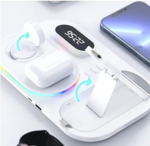 zsedp 4 in 1 fast charger clock pad for phone watch charging stand for