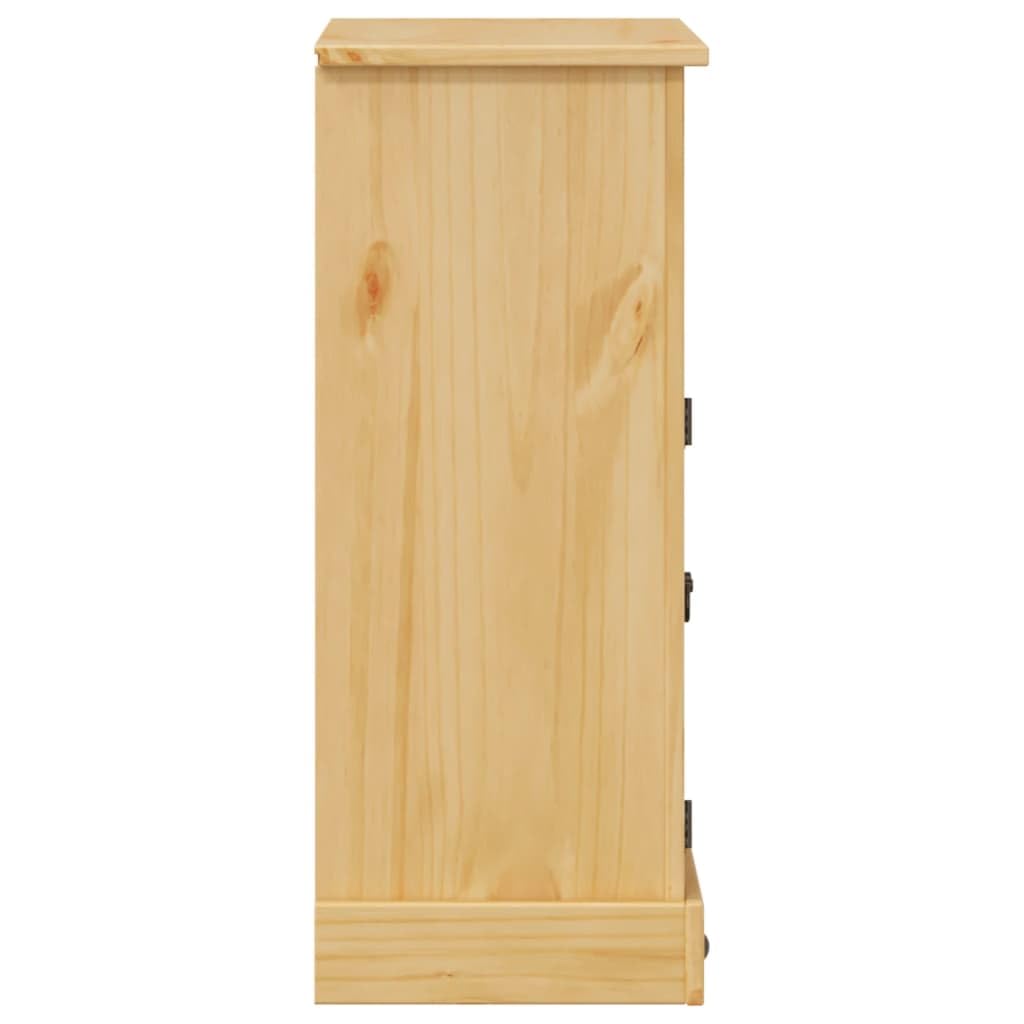 Szafka łazienkowa Corona z litego drewna sosnowego z wykończeniem woskiem miodowym, 70 x 33 x 80 cm, 1 szuflada, 2 drzwi, nie zajmuje dużo miejsca, meble łazienkowe z miejscem do
