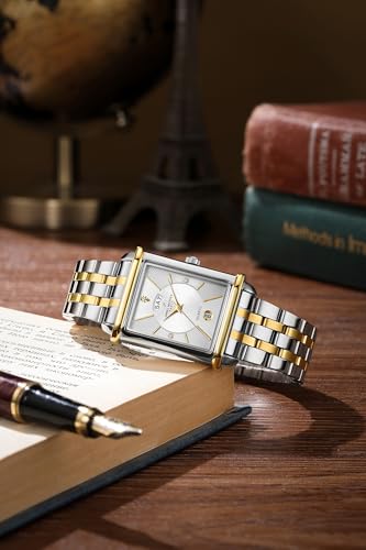 Image of Daniel Hechter Paris Etoile Collection Watch for Men Analog Watch - Rectangular Dial with Day & Date Display, Stainless Steel Strap, Quartz Movement