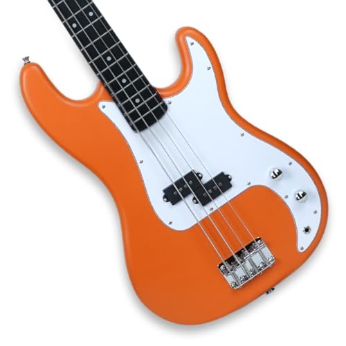 Image of Kadence PBHO Tennessee 46.5 inch Electric Bass Guitar (P-Style) | Solid Poplar Wood Body, Maple Neck | Split-Coil Pickup | Fixed Bridge | Gig Bag + Cable | Matte Orange