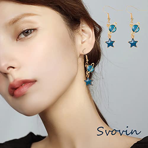 16 Pairs Moon Star Earrings for Women Dangle Earth Planet Asymmetrical Drop Earrings Astronaut Spaceman Stud Earrings Jewelry3