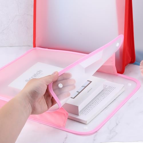Image of PATIKIL Scrapbook Paper Storage Organizer, Rectangular Scrapbook Organizer for 12x12 inch Sheet Paper Vinyl Storage with Handle for Scrapbook File Vinyl Paper Card Stock, Red