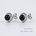 Small Genuine Black Onyx 925 Sterling Silver Hypoallergenic Stud Earrings Jewelry for Women Trendy Western Antiqued Handmade Birthstone Best Gift for Her keenove