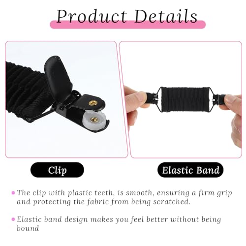 Image of Oruola 2pcs Black Dress Clips Back Cinch,Cinch Waist Clips for Women Clothing,Retro Elegant Sweater Shirt Tightener Cardigan Collar Clip,Dress Shirt Brooch Clip for Women Girl Decor,Black