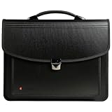 Exacompta 55734E Torba na ramię Exatravel Premium z przegrodą na laptopa 15" i zintegrowaną teczką na dokumenty A4, idealna do szkoły, na uczelnię i do pracy, czarna