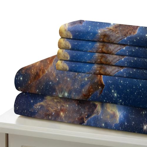 Parure de lit espace 135x200cm avec housse de couette microfibre 3D pour lit simple - 7