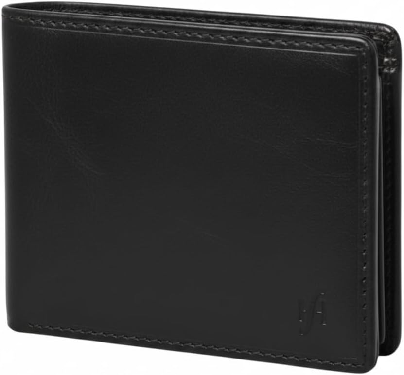 STARHIDE Designer Mens High Quality Luxury Soft VT Genuine Leather Money Clip Credit Card Wallet #820 (Black)