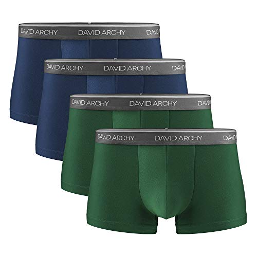 Image of DAVID ARCHY Men's Underwear Ultra Soft Comfy Breathable Bamboo Rayon Trunks in 4 or 7 Pack