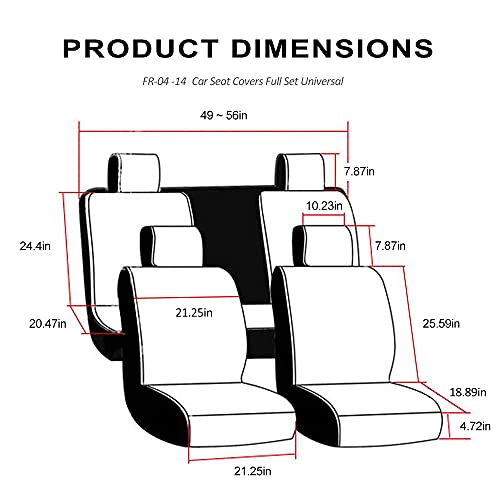Freesoo Car Seat Covers Full Set, Leather Seat Cover Breathable Automotive Cushion Accessories With Lumbar Support Universal Fit 5 Passenger Vehicle (Beige 9) #TOP6