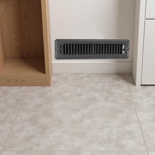 Grille d'aération de sol métallique robuste noire 5x30cm haut de gamme - 7