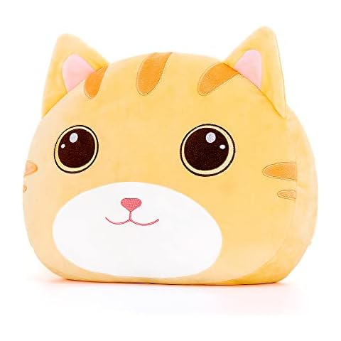 Lazada Cat Kids Pillow Toys Plush Pillows Soft Gifts for Toddler Brown 15 Inches Cover