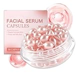 Vitamin E Capsules for Face, Firming Hydrating Serum, Anti-Aging Face Serum for Women, Hyaluronic Acid & Collagen Facial Essence Capsules, Reduce Fine Lines & Wrinkles, Skin Care, 30 Capsule