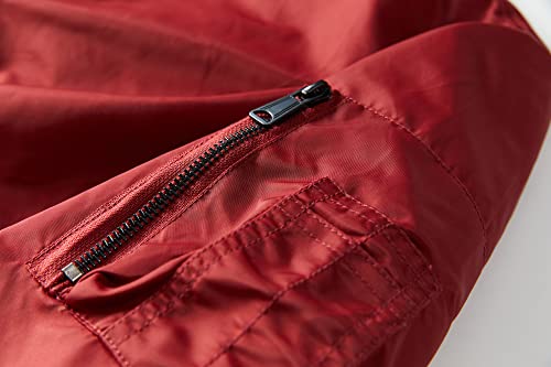 URBANFIND Men's Workwear Jacket Regular Fit Outerwear Full Zip Bomber Jackets Red US XL