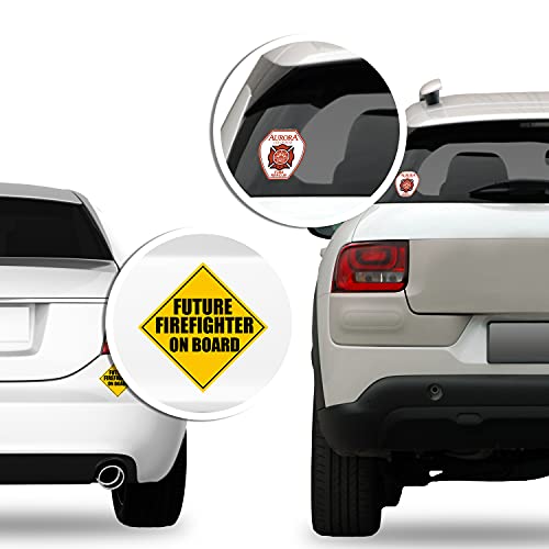 Red Retired Firefighter Maltese Shaped Sticker (Fire Fighter Fireman) (4 X 4 Inch) #TOP1