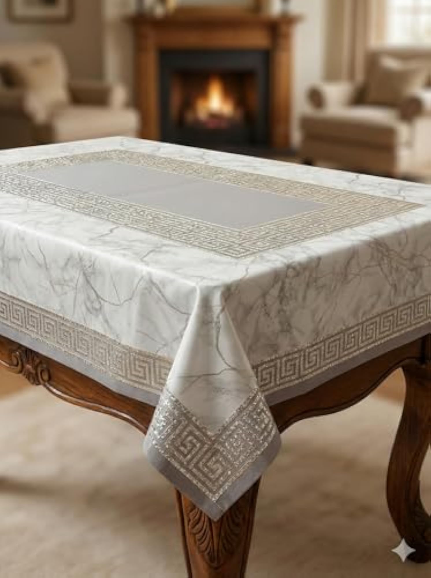Premium Printed Dining Table Cover, Waterproof & Oilproof PVC