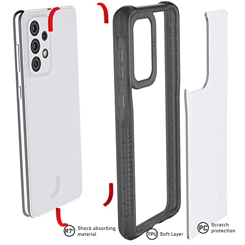 Image of Ghostek COVERT Shockproof Samsung A33 5G Case Premium Thin Protective Phone Cover Slim Lightweight Design Heavy Duty Shock Absorbent Grip Bumper Designed for 2022 Samsung Galaxy A33 5G (6.4in) (Smoke)