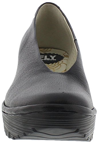 Fly London Womens Yaz Mousse Smart Leather Slip On Wedge Heel Work Shoes - Mousse Black - 7 #TOP3