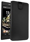 Xperia Z Ultra Echt Leder Tasche - Dank der eingenähten Lasche, welche sich beim Einschieben zurückzieht, können Sie Ihr Z Ultra einfach aus der Handytasche nehmen.