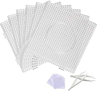 Fuse Bead Boards, 6Pcs 5mm Large Square Clear Plastic Beads Pegboards with 2Pcs Beads Tweezers and 6Pcs Lroning Paper for Kids Craft Beads