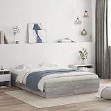 Gecheer Cama con Cajones,Cama Cajonera,Cama con Cajones para Somier,Cama,Estructura de Cama,Cama con Cajones Juvenil,Madera ingeniería,Gris Sonoma 120x200 cm