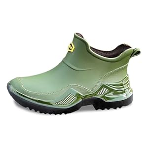 Hanraz Gummistiefel Damen Halbhoch, Gummistiefel Damen Herren Sports Wasserdicht Gartenstiefel Gartenschuhe Kurze Bequem Gummischuhe Schwarz Regenstiefel rutschfest Regenschuhe Angelstiefel