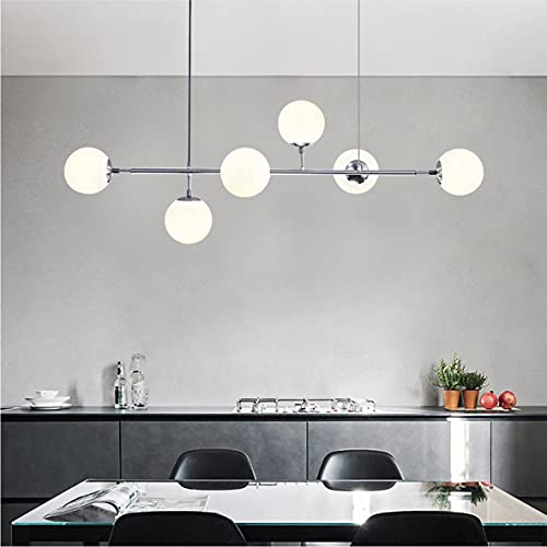 Lustre moderne rectangulaire doré pour illuminer un îlot central - 7
