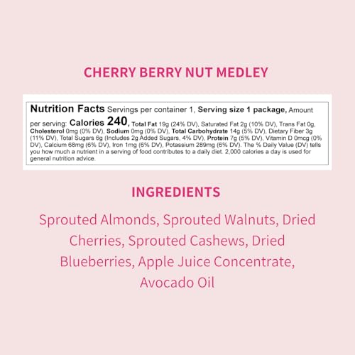 Image of Daily Crunch Sprouted Nut Medley, Cherry Berry, 1.5 oz Bags, 8 Pack