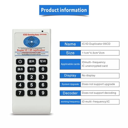 Décodeur UID multi-fréquence 08CD pour cloner facilement un badge d'ascenseur