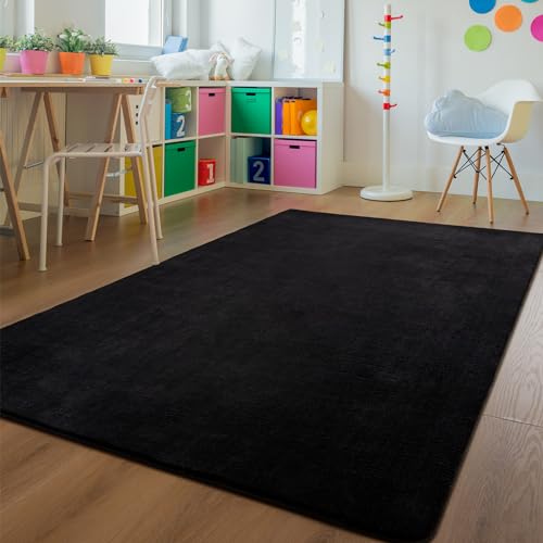 Tapete Andecor Soft 4x6 negro para dormitorio y sala miniatura 3