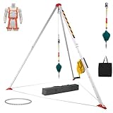 2600 Lbs Winch Confined Space Kit,Winch Stand And Fall Protection- Sewer Rescue Equipment Set With Self-Locking Device,Tripod Ladder For Manhole Entry And Small Spaces Rescue (2600LBS)