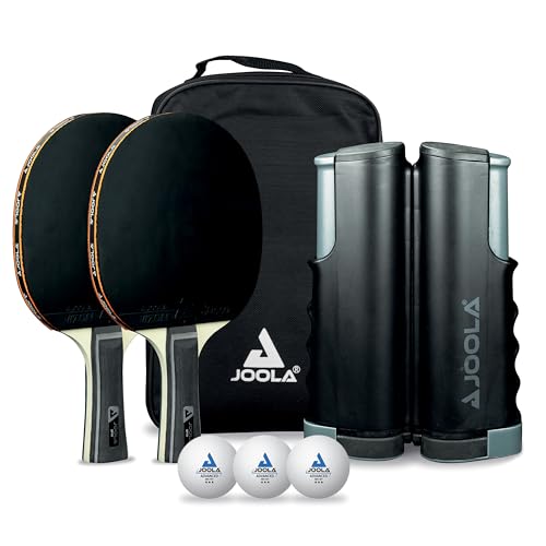 JOOLA Retractable Ping Pong Net for Any Table - Portable Table Tennis Net and Post Set Stretches 5.75' & Clamps Up to 2
