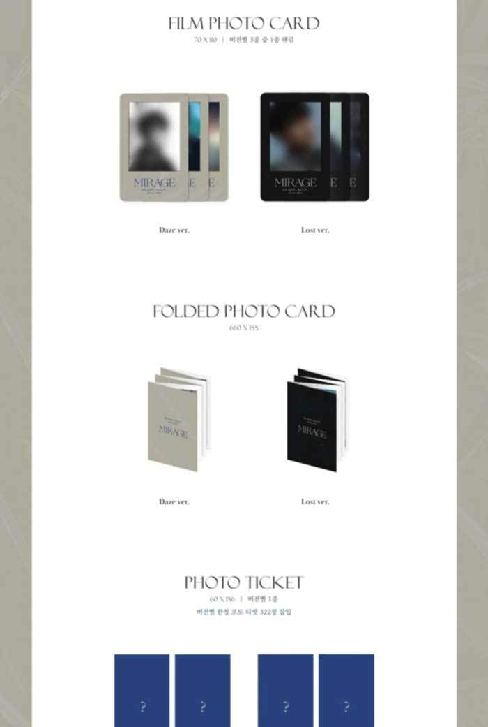 Ha Sungwoon Mirage 4th Mini Album 2 Version SET CD+1p Poster+72p PhotoBook+1p Sleife PhotoCard+1p Film PhotoCard+1p Folded PhotoCard+Sticker+Message PhotoCard SET+Tracking Kpop Sealed