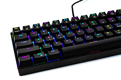 Teclado Mecânico Gamer MOTOSPEED CK61, RGB, Switch Outemu Azul, US - Preto