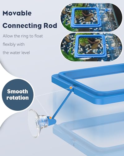 Pawfly 2 Stück Aquarium Futterring mit Saugnapf Runde und quadratische schwimmende Futterspender kleine Fische Futterring Ring für Betta Goldfisch Kugelfisch und Schildkröten
