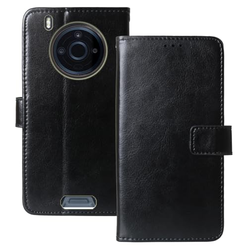 Image of Anybird Premium Retro Flip Leather Protector Case For JCB Toughphone MAX Pro P20 5G 6.6" Magnetic Card Slot Protective Bumper Folio Pouch (Black)