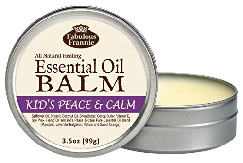 Fabulous Frannie Kid's Peace & Calm All Natural Essential Oil Healing Balm Made With Organic Coconut Oil, Shea Butter, Cocoa Butter, Vitamin E And Hemp Oils 3.5Oz Tin #TOP29