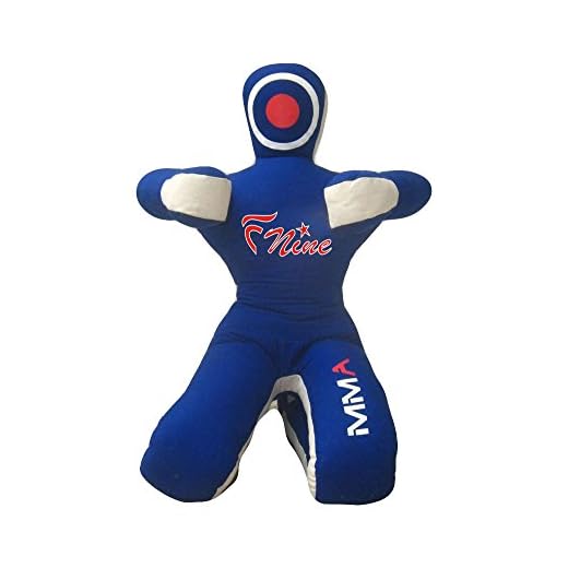 Mannequin de Judo, MMA, Position Assise avec Mains à l’Avant, Non Garni, Sac de Frappe, Toile Bleue., 70"