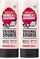 ORIGINAL SOURCE Vanilla Milk And Raspberry Shower Gel, 250ml, Multicoloured (Pack of 2)
