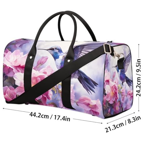 Travel Duffle Bag Flower Animal Bird Purple Sports Gym Bag for Women Men Gym Bag Weekender Overnight Bags Waterproof Carry On Tote Bag Workout Bag Dance Swimming Yoga Hospital Maternity Bag4