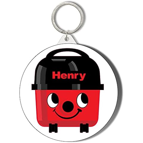 Gift Insanity CARTOON HENRY HOOVER SMILING - 45mm Keyring, White Cover