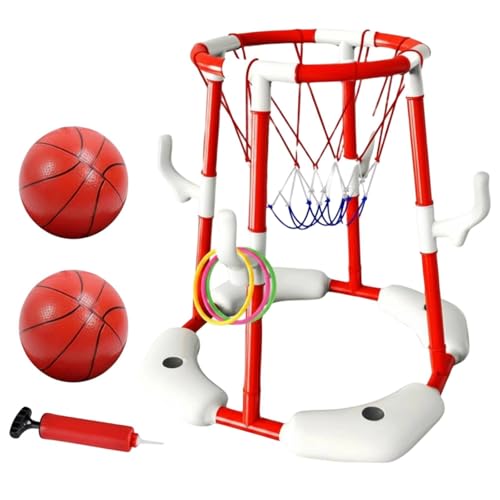 Panier de basket piscine flottant rouge pour occuper les enfants de façon amusante