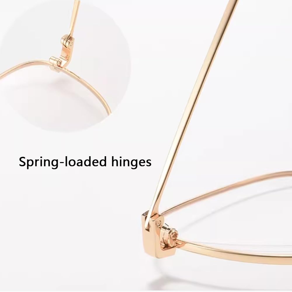 NILZA Sonnenbrille Große Rund Gläser Lesebrille Multifokale Computerbrille Metallrahmen Lesesonnenbrille Mode Sonnenleser Brille Gold (Color : Black, Size : +1.75)