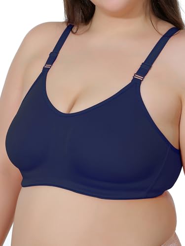 Image of MAROON Cotton Satin Blend Seamless Non Padded Non-Wired Full Coverage Women Minimizer Bra