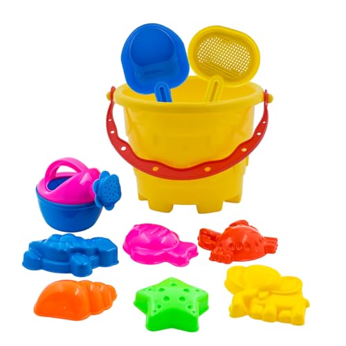 ✅ 10 Best Playsets for Older Kids 1 WISHKEY Sand Game Castle Building Plastic Beach Toy Set for Kids Summer Fun Creative Activity Playset & Gardening Tool with Fishes, Elephant & Bucket (Pack of 10, Multicolor)