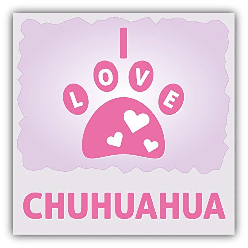 postwalldecor Paw I Love Chihuahua Hochwertigen Auto-Autoaufkleber 12 x 12 cm