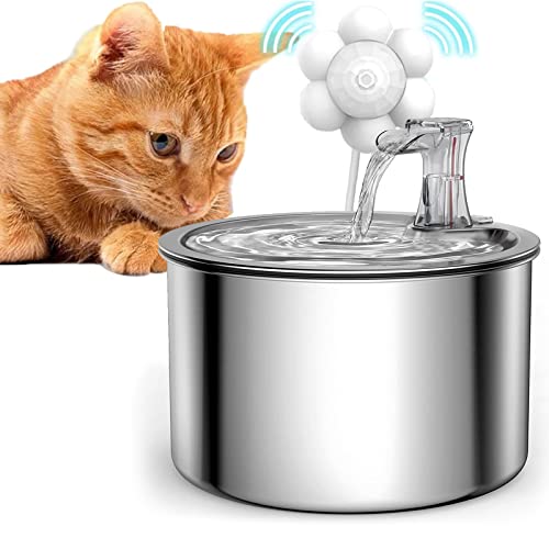 Fuente de Agua para Gatos y Perros Acero Inoxidable 2L miniatura 1