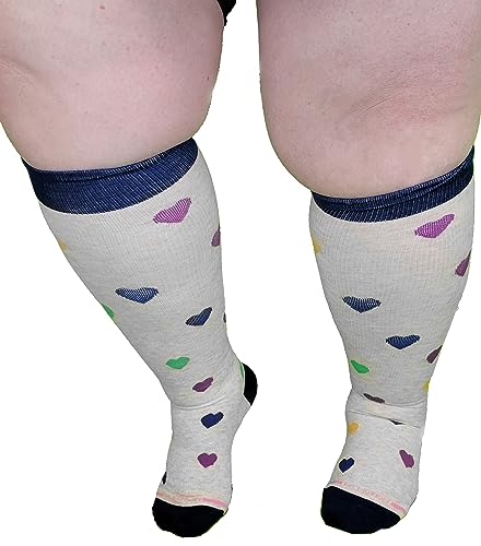 Dr. Motion 4 Pairs Women's Plus Size Wide Calf Compression Knee High Socks Graduated Support3