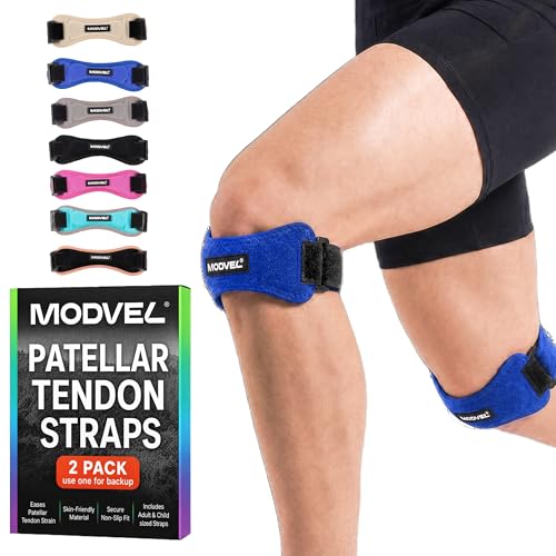 Image of Modvel Knee Strap Patella Tendon Support Brace Band, One Size, 2-Pack | Adjustable patellar tendon support strap reduces pressure on the patella; works as a knee strap, patella band and brace