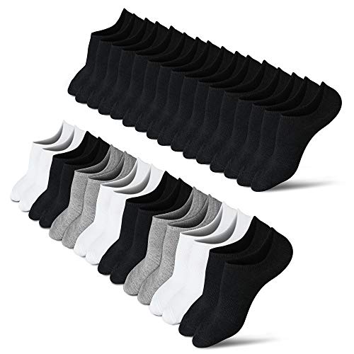 wernies No Show Socks Women Low Socks Non Slip Flat Boat Line 16 Pairs